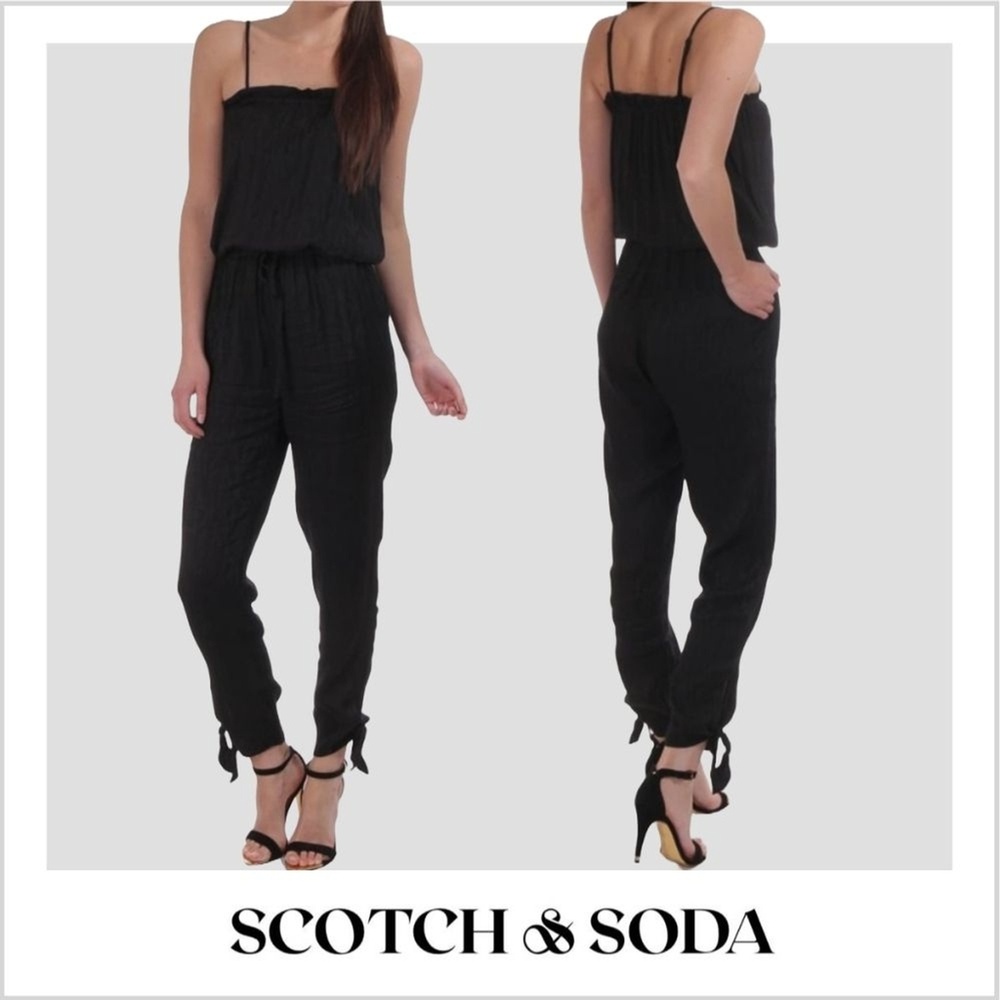 Scotch & Soda Women's‎ Black Palm Jacquard Jumpsuit Size M